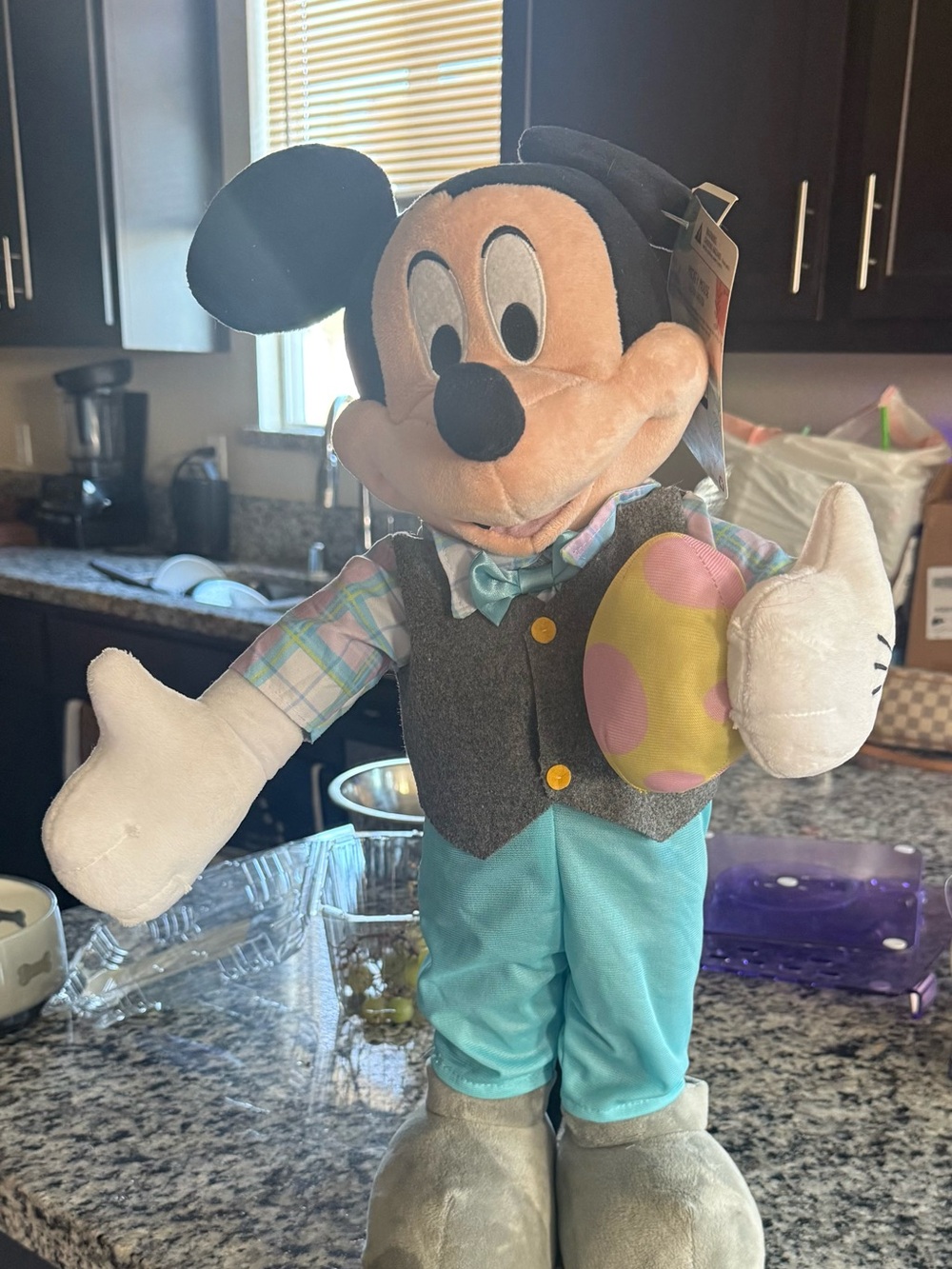 Disney Plush Mickey Mouse Easter Outfit - Blue & Gray